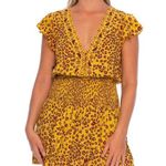 Poupette St. Barth NWT Yellow Leo Rachel Smocked Mini Dress Size M Photo 0