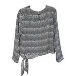 Talbots Black & White Knot Tie Top Size Large Business Class Meets Brunch Boss Photo 11