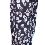Yumi Kim Tucked Away Duchess Wrap Dress Black Pink Floral Women XS Long Sleeves Photo 1