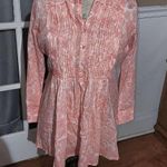 Roberta Roller Rabbit  Womens a Orange White Long‎ Sleeve Shirt Blouse XS Photo 0