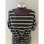 Tommy Bahama  Sombra Dress Size XL Black White Stripe Nautical Beach Tie Waist Photo 3