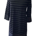 Hilary Radley  Black Gray Striped Dress Size Medium NEW Photo 0