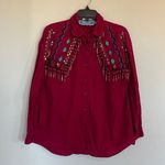 Southwest Canyon Vintage Western Embroidered Beaded Top Dolly Rodeo Cowgirl Size L Photo 0
