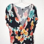 Planet Gold Plus Size 1X Wrap Dress Hi Lo Floral Short Sleeve Stretch 808 Photo 2
