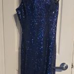 Honey and Rosie  One Shoulder Sparkling Blue Dress Photo 0