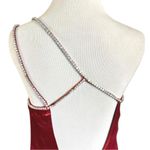 For Love & Lemons Elora Midi Dress Red Medium NWT Evening Party Slit Holiday Photo 7