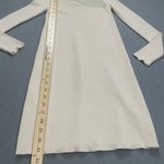 ZARA NWOT  Dress S Womens Knit Sweater Long Sleeve Beige Sheer Yoke A-Line Mini Photo 4