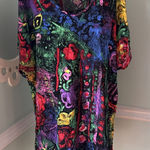 Jams World  High Low Cold Shoulder Cozumel Tunic Top Large Floral Tropical Shirt Photo 0