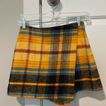 Free People Yellow and Black Plaid Mini Skirt Photo 0