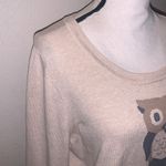 Croft & Barrow Beige Owl Crewneck Sweater Photo 2