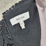 Reiss  Womens Tinley Dress 8 Black Panel Lace Short Sleeve A-Line Mini Funeral Photo 1