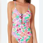 California Waves HAWAII SUNSET RING-FRONT ONE-PIECE SWIMSUIT MULTICOLOR SIZE M Photo 0