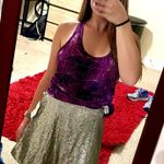 Decree  Sparkly Shiny High Waisted Mini Skirt Photo 0