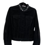 Harold's Black Corduroy Jean Jacket with Embellished Collar Sz M Size M Photo 0