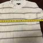 American Eagle  White and Beige Striped Sweater Med but Oversized w/large pocket Photo 5