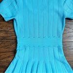 Shoshanna • Jonetta Knit Dress fit & flare turquoise scallop hem scoop neck Photo 9