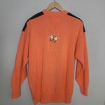 Vintage‎ Mardel 80s Orange Rhinestone Butterfly Handcrafted Crew Neck Sweater Size L Photo 2
