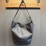 Ralph Lauren  Leather Medium Harlow Hobo Black Bucket Bag Shoulder Handbag Photo 2