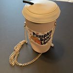 Skinny Dip Pumpkin Spice Latte vegan leather bucket bag, chain strap crossbody Tan Photo 11