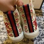 Gucci  Women's Major Blind For Love Rose Print Satin High Top Sneakers Photo 12