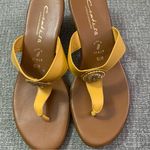 Contesa Golden Yellow and Gold Jewel Sandals Italian Leather 8 1/2 Size undefined Photo 0
