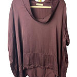 Stark X Oversized Wide Neck Dark Burgundy Top Sz. S Red Photo 0