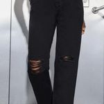 SheIn High Waisted Black Distressed Paperbag Waist Jeans Size M Photo 1