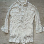 TALULAH  Shirt Top Womens S Cream Oversized‎ Tunic 3/4 Sleeve Button Up Lined Photo 0