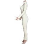 RONNY KOBO Elias Long Sleeve Ribbed Knit Maxi Dress, Pearl, Medium White Photo 7