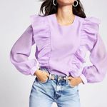 River Island  Petite frill front blouse in lilac size 6 Photo 0