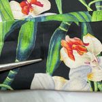 PatBo Kimono Sleeve Wrap Top black and green with white flowers blouse sz L Photo 27