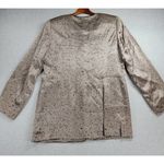 Saks 5th Avenue Real Clothes Saks Fifth Avenue Womens Jacket Sz L Brown Silk Button Up Speckled Photo 4