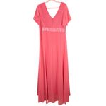 Ever Pretty NWT Coral Pink Chiffon Flutter Sleeve V-Neck Floor Length Dress Gown Size 18 Photo 3