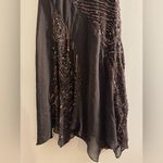 Y2K Eva Blue Cocktail Maxi Dress Brown Embellished Sequin Fairy Party Dress 10 Photo 2