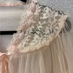 Vintage Woman Size Small/medium Salmon Sheer lace bubble sleeves nightgown‎ Pink Photo 2
