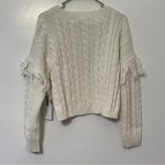1. State NWT  Fringe Sleeve Cable Sweater | Size: Large Photo 3