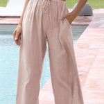 NWT ~ Women's Dusty Pink Flowy Palazzo Pants ~ Pockets & Wide Leg ~ Plus Size 2X Photo 0