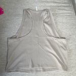 Athleta  Ribbed Cream Tan Racerback Tank Top‎ Cropped Extra Large XL Stretchy Photo 3