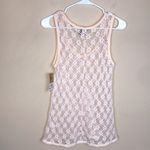 DKNY NWT Jeans Women’s Open Knit Cream Beach Cover-Up Tunic Tank Top Photo 3