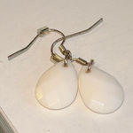 White Teardrop Multifaceted Dangle Earrings Photo 0