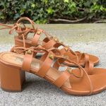 Valentino Garavani Valentino Rockstud Gladiator tan leather lace-up block heel sandal size IT36 US6 Photo 6