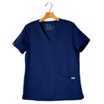 FIGS Top Womens Small Blue V Neck Short Sleeve Classic Fit Medical Scrub Casma Photo 1