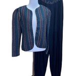 Vintage 2 Piece Pleated Color Stitching Outfit Black Size M Photo 0