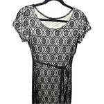 Harlow Dresses Black Lace‎ Maxi Dress Sheath Belted Short Sleeve Size 8 Photo 2