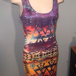 Wet Seal Purple and Orange Tribal Print Mini Dress woman’s medium Photo 0
