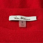 Vila Milano Women’s Size S Red Lightweight Knit Gold Faux Snap Up Arms Sweater Photo 3