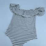 J.Crew Striped Off the Shoulder Ruffle Bodysuit H6125 casual cotton size small Photo 5