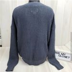 PINK - Victoria's Secret Victoria’s Secret PINK Forenza Oversized Gray Blue Chunky Knit Sweater XS Photo 2