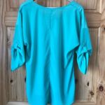Old Navy  minty sea green roll tab sleeve flowy blouse size medium Photo 7