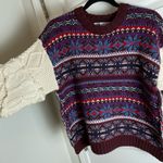 ZARA Fair Isle knit pullover sweater with contrasting knit jacquard sleeves M Photo 6